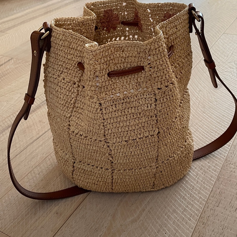 Sezane Large Farrow Bag with Pale Pink Flowers - Picture 4 of 12